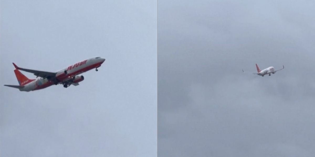 VIDEO | Aterrizaje cancelado en Japón: Avión se enfrentó a los fuertes vientos causados por el Tifón Shanshan