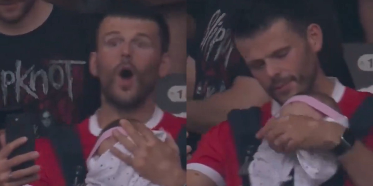 Un papá se viraliza al llevar a su pequeña hija a un partido de la Eurocopa