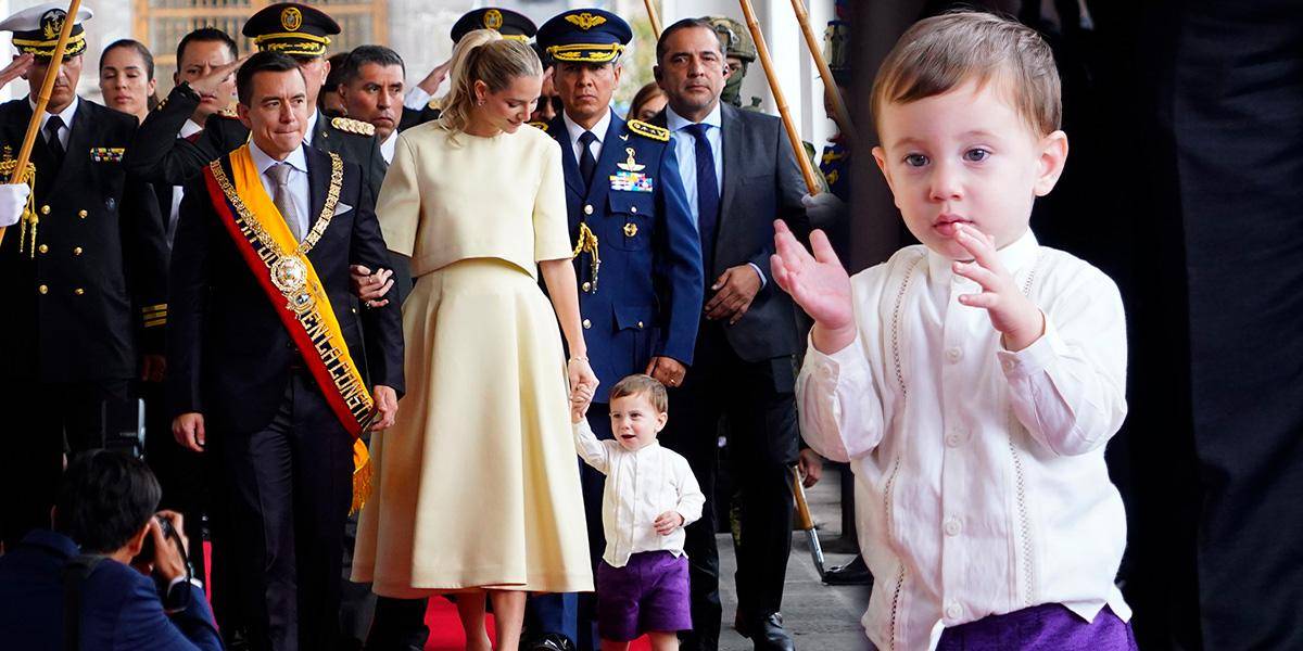 Un pequeño imprevisto viralizó a Alvarito, hijo del mandatario Daniel Noboa, durante la posesión presidencial