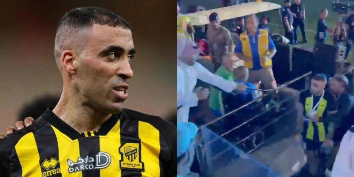 Un aficionado le dio latigazos a un futbolista en la final de la Supercopa de Arabia Saudita