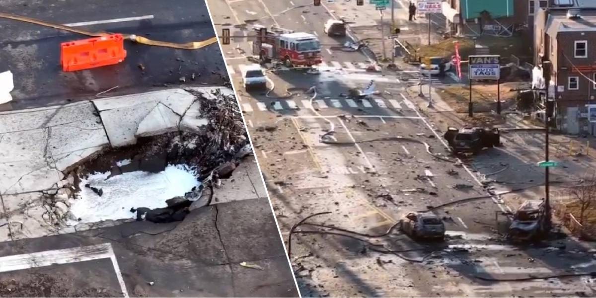 Video: así quedó el lugar del accidente aéreo en el noreste de Filadelfia