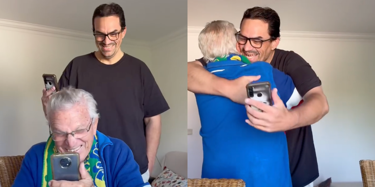 Un joven sorprende a su padre y su reacción causa risas en redes