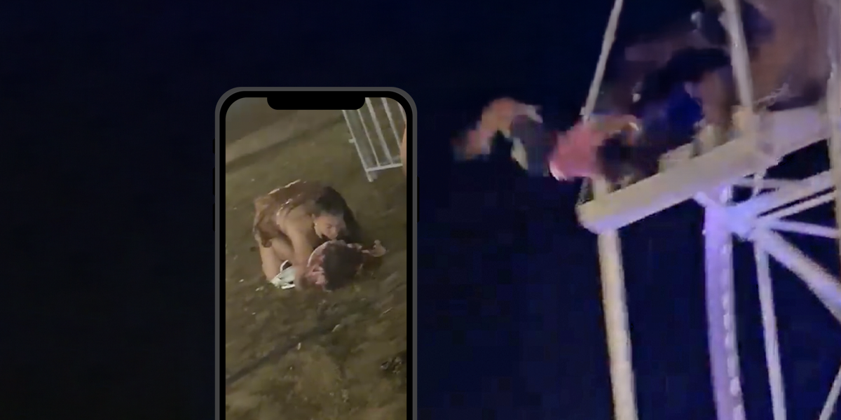 Video | Una niña cayó desde un juego mecánico tras fallar el seguro de la cabina, en Brasil