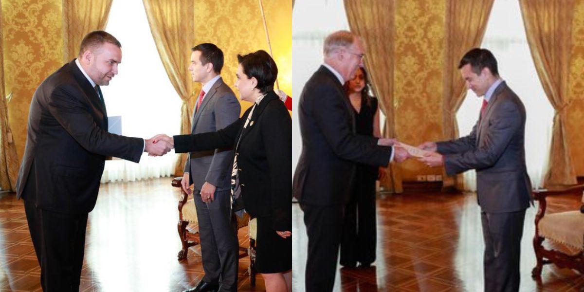 Los embajadores de Alemania y Hungría entregaron cartas credenciales a Daniel Noboa