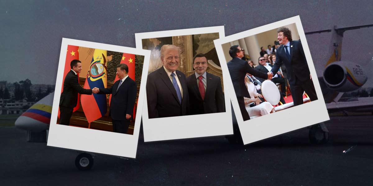 Daniel Noboa lleva 21 meses de Gobierno, pero más de tres ha pasado viajando