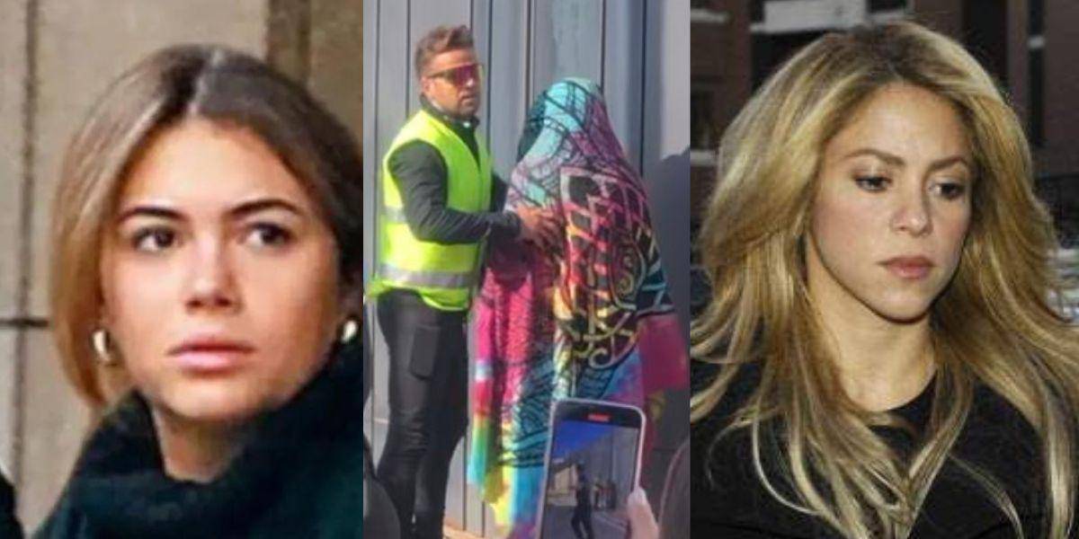 Ni Shakira ni Clara Chía: Esta era la mujer envuelta en una sábana y escoltada por agentes fuera de su mansión en Barcelona