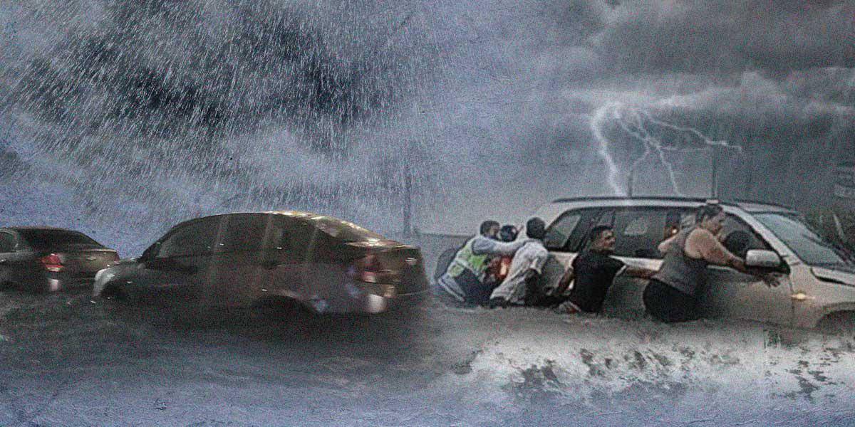 Carros atrapados, calles convertidas en ríos y zonas sin luz, entre los efectos de la intensa lluvia en Guayaquil