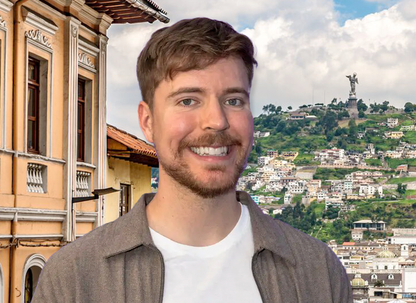 Imagen referencial de la ocasión en la que MrBeast visitó Quito.