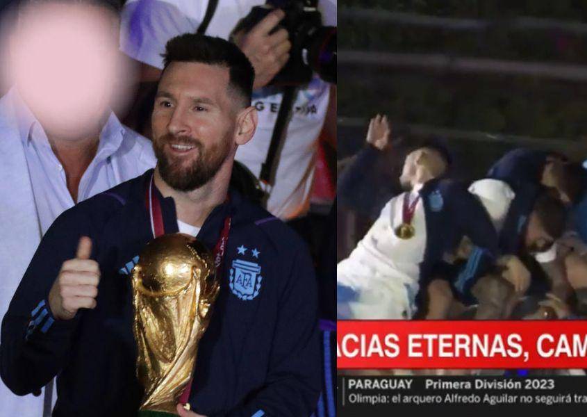 Leo Messi arribando a Argentina.