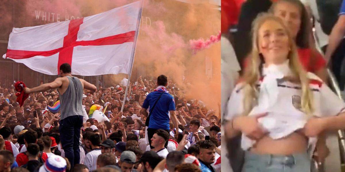 La verdad detrás del viral video de la hincha inglesa en topless en el Mundial