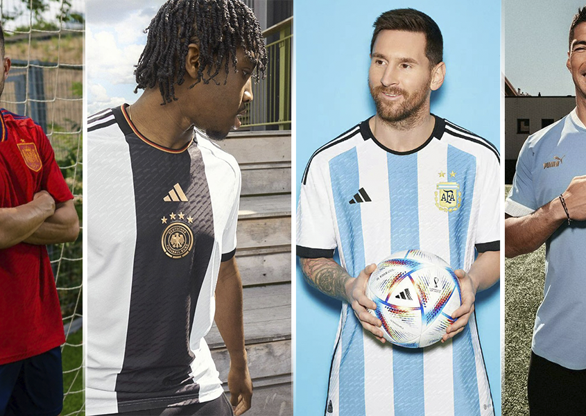 Uruguay, Alemania y Argentina presentaron sus nuevas camisetas para el Mundial.