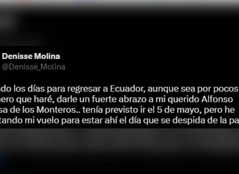 Anuncio de Denisse Molina en Twitter en una imagen de archivo.