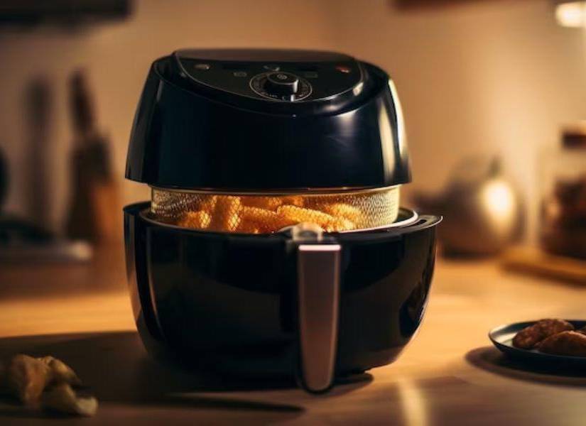 Imagen referencial a una Aire Fryer, mejor conocina como una freidora de aire. Este es el electrodoméstico que te mpermite cocinar alimentos sin mucha grasa.