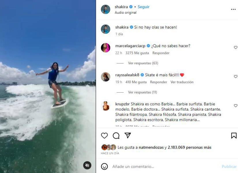 Post de Shakira en Instagram en una imagen de archivo.