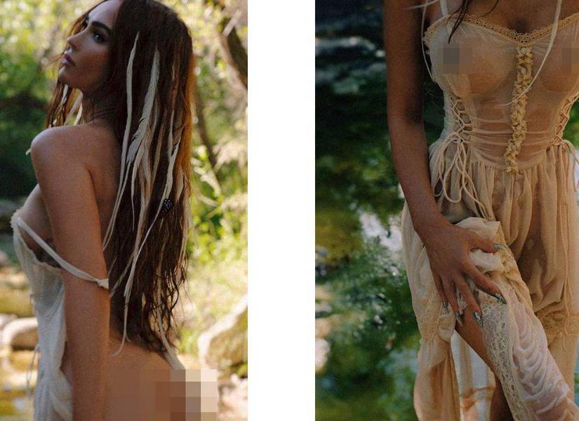 Imagen publicada en la cuenta de Megan Fox. La sesión de fotos fue producida por Cibelli Levi con temática rústica y de un bosque.