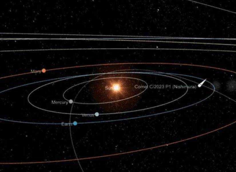 Imagen referencial al cometa Nishimura.