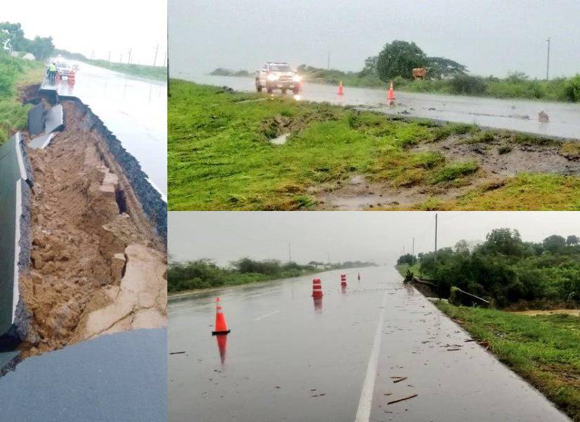 Deslave en la vía Santa Elena - Guayaquil en una imagen de archivo.