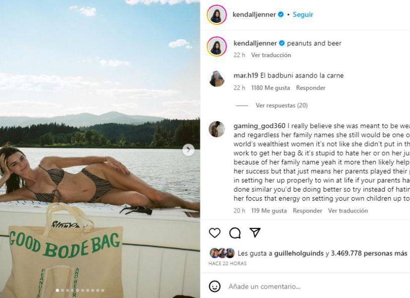 Captura de pantalla de la menor de las Kardashian, Kylie Jenner, disfrutando de sus vacaciones en una imagen de archivo.