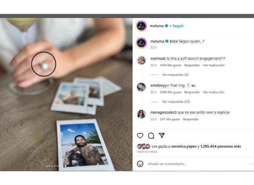 Captura de pantalla de la publicación original de Maluma.