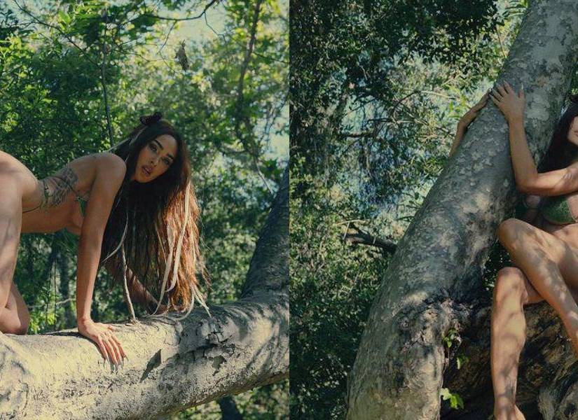Imagen publicada en la cuenta de Megan Fox. La sesión de fotos fue producida por Cibelli Levi con temática rústica y de un bosque.