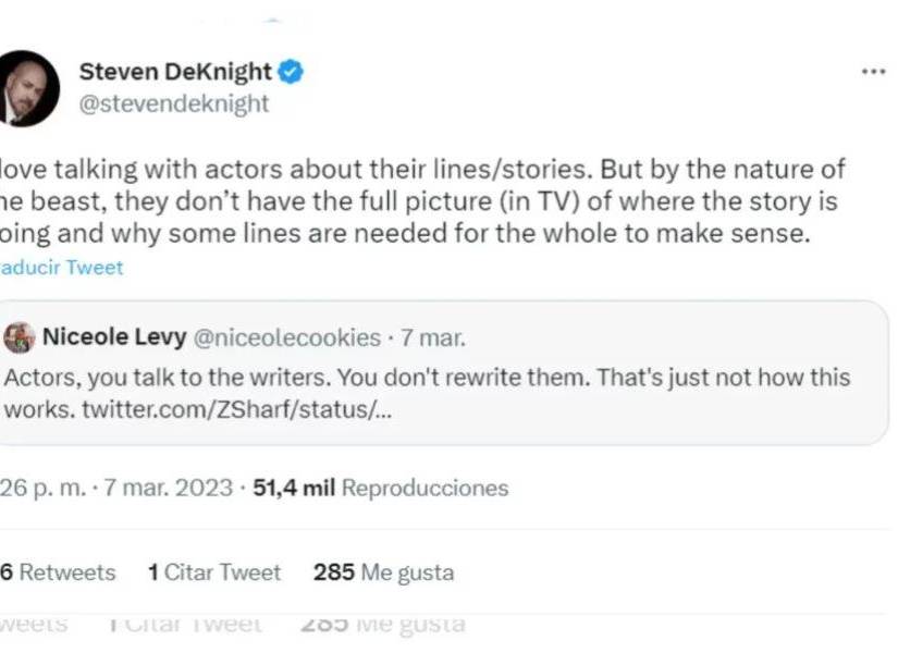 Perfil de Twitter de Steven DeKnight.