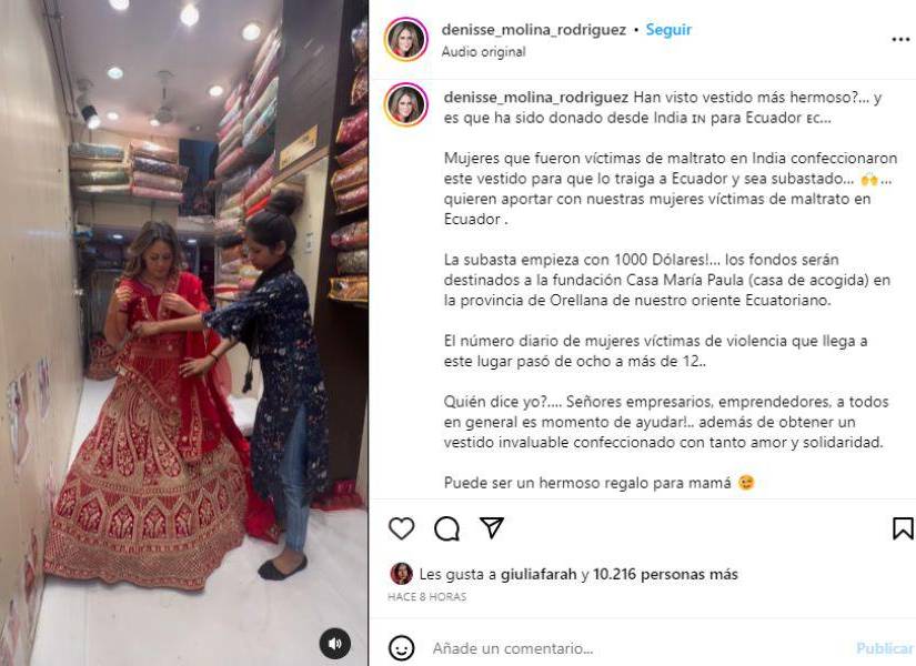 Publicación de Denisse Molina en Instagram en una imagen de archivo.