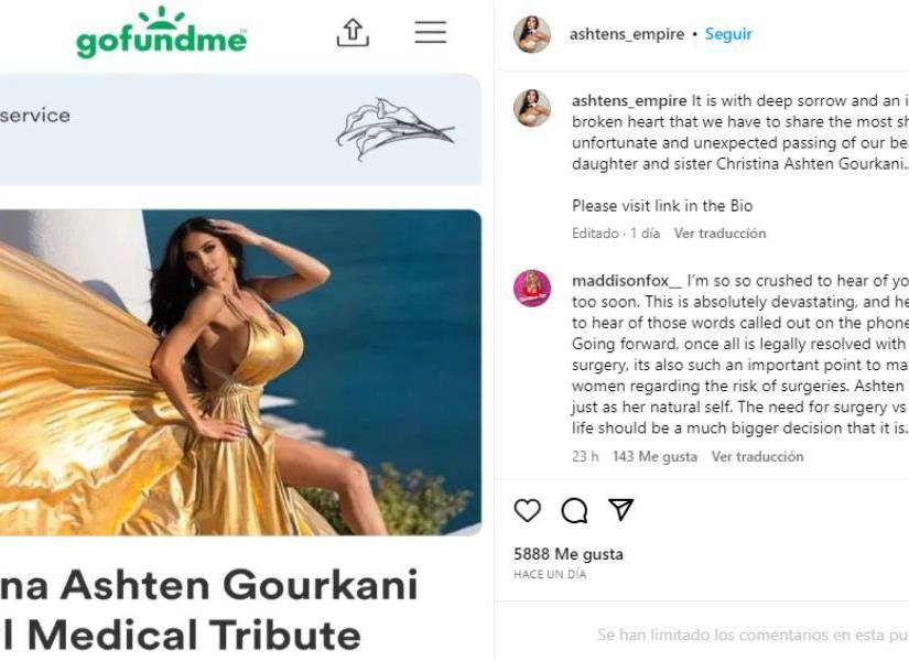 Captura del post donde se pide ayuda para enterrar a Christina en una imagen de archivo.