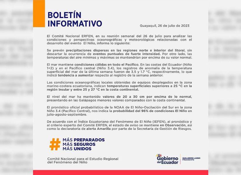 Captura de pantalla de la información difundida en redes sociales sobre el calentamientos de los océanos en una imagen de archivo.
