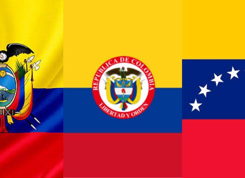 Imagen referencial de la bandera de Ecuador, Colombia y Venezuela.