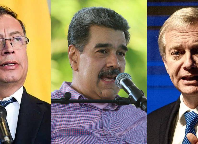 Presidente de Colombia, Gustavo Petro; dictador Nicolas Maduro; y presidente electo de Chile, José Antonio Kast.