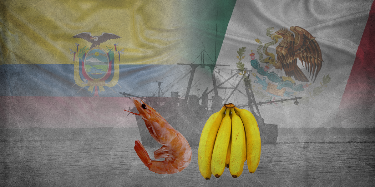 Acuerdo comercial entre Ecuador y México está estancado en dos temas: banano y camarón