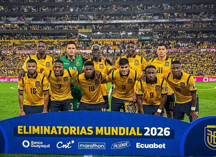 Jugadores de la selección de Ecuador previo al partido ante Brasil por las de las Eliminatorias Sudamericanas