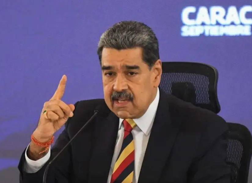 Nicolás Maduro durante un discurso desde Caracas.