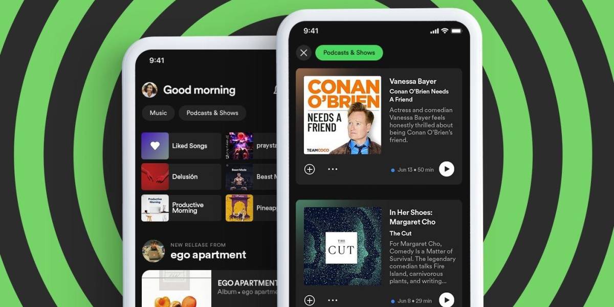 Spotify rediseña su interfaz para separar los contenidos musicales de los podcast
