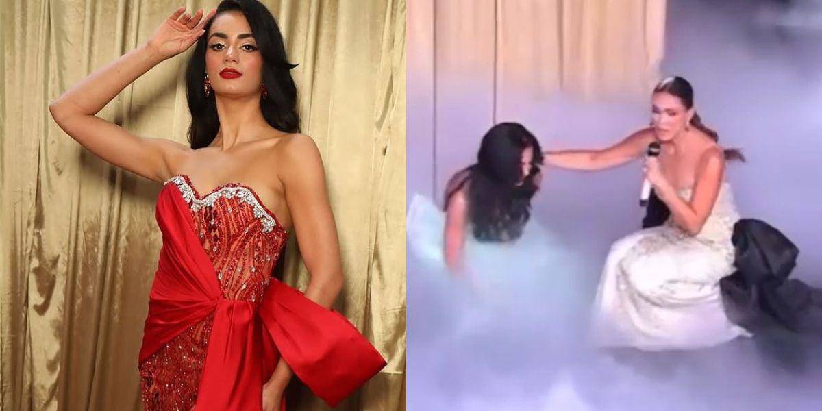 Laura Pérez, candidata a Miss Universe Latina, sufre peligrosa caída en vivo