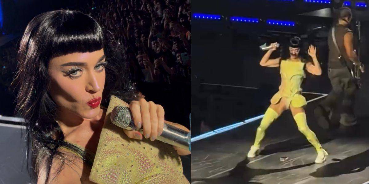 Katy Perry se graba con el celular de un fan en su concierto de Buenos Aires