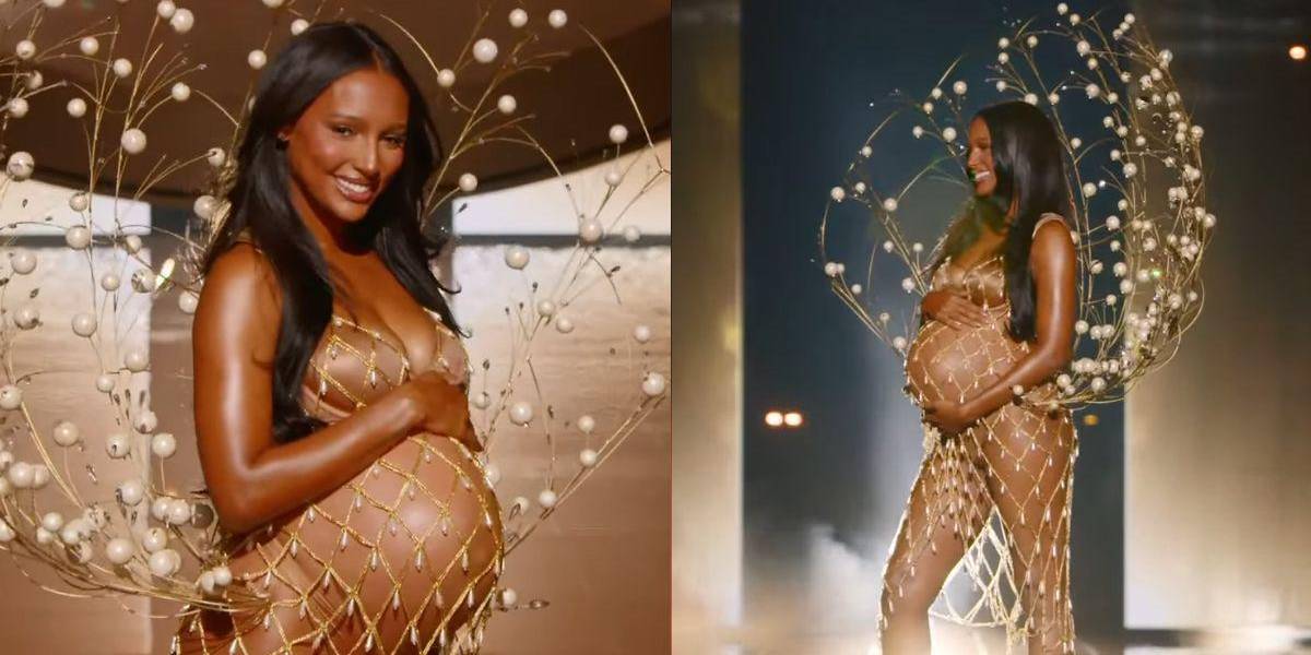 Jasmine Tookes abre el Victoria's Secret Fashion Show con su barriguita de embarazo
