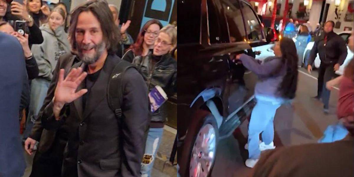 Una mujer intenta abordar el auto de Keanu Reeves gritando ser su “esposa divina”