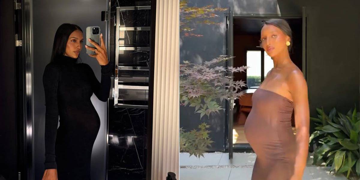 Jasmine Tookes presume su pancita y deslumbra en el sexto mes de embarazo