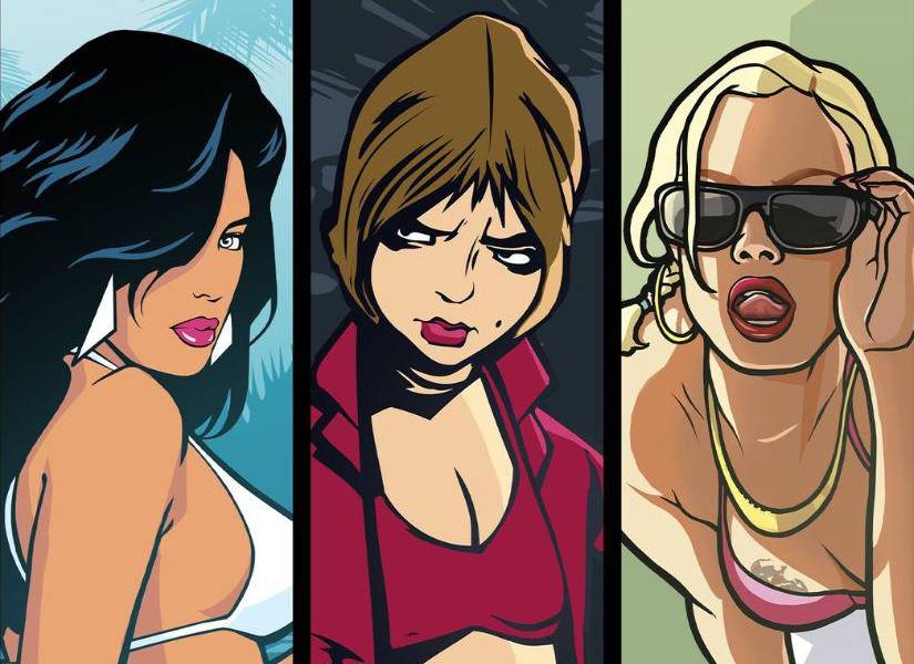 Personajes femeninos usados para representar a las primeras sagas 3D ambientadas en los 80y 90.