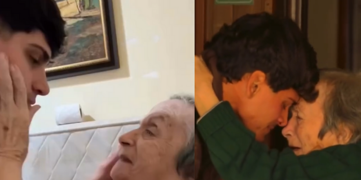 Volvió de España y el reencuentro con su abuela emocionó a millones en redes