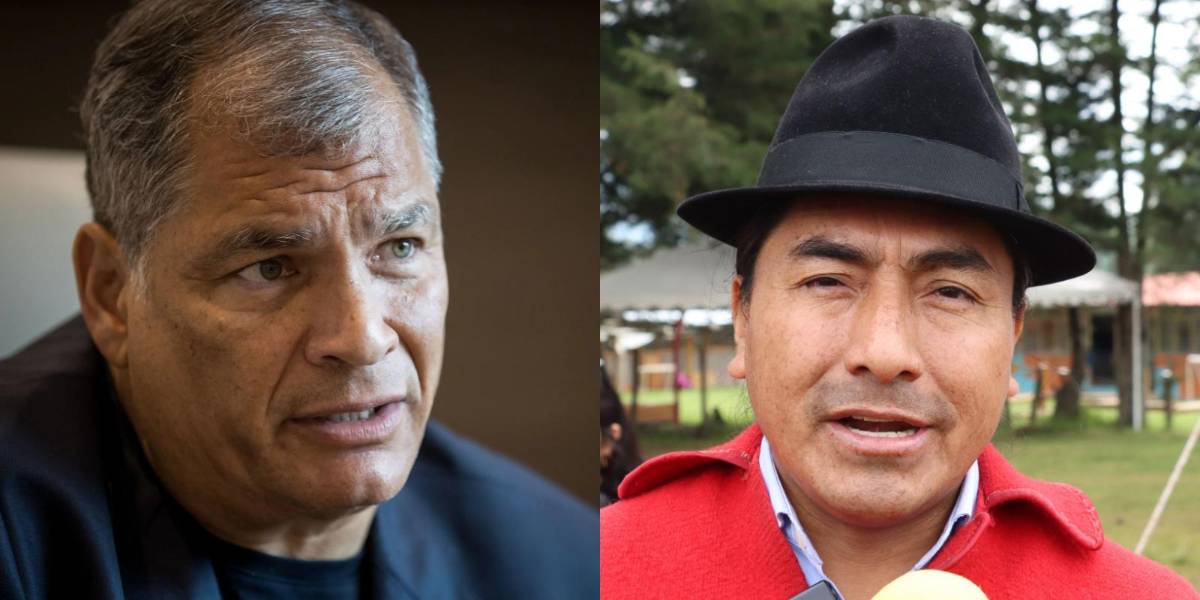 Rafael Correa y Leonidas Iza se enfrentan en redes sociales, tras las elecciones del 9 de febrero