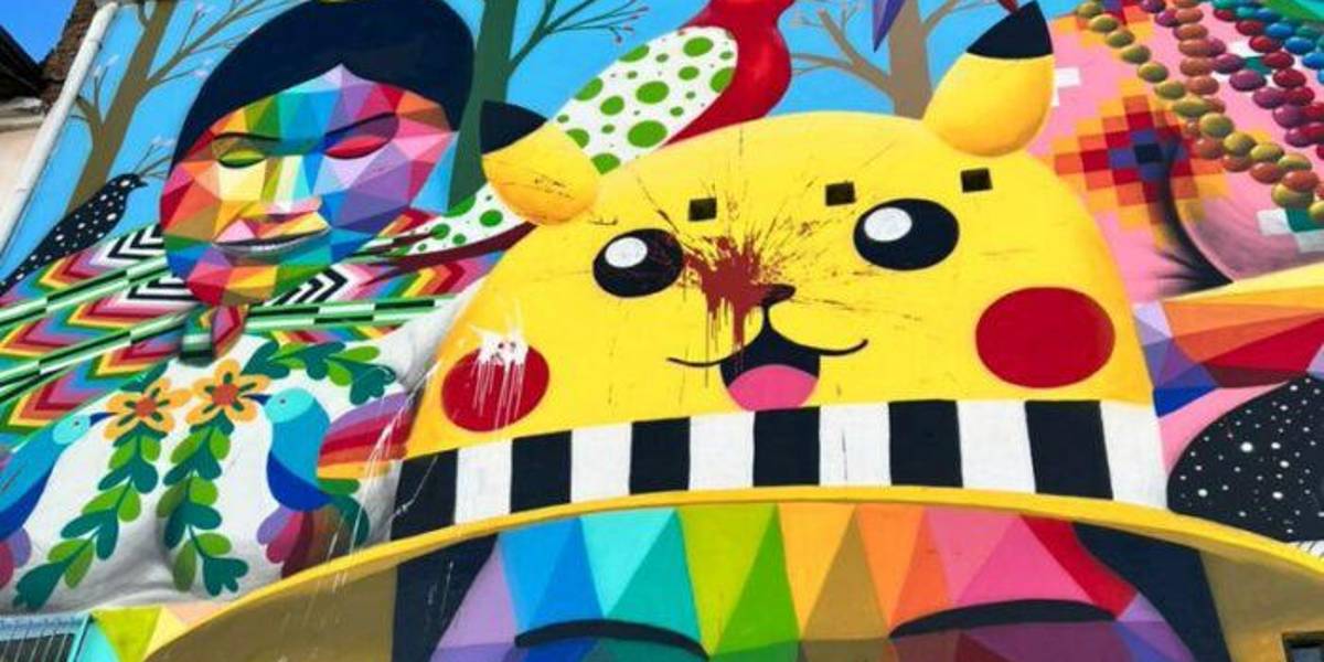 Mural de Pikachu fue vandalizado