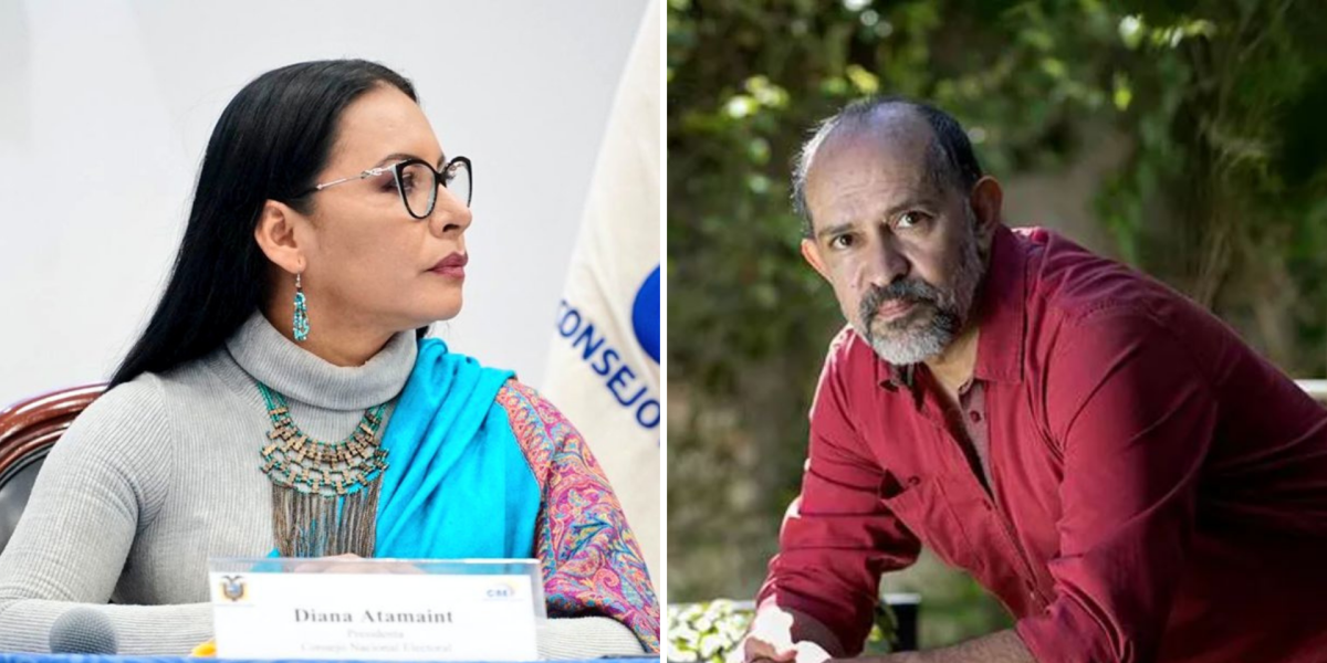Diana Atamaint, presidenta del CNE, denuncia ante el TCE al periodista Roberto Aguilar por presunta violencia política de género