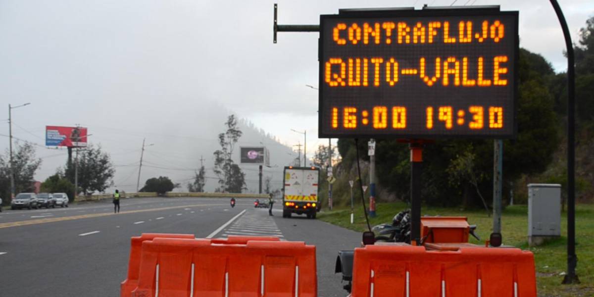 Nuevos horarios de contraflujos en el túnel Guayasamín y la autopista Rumiñahui