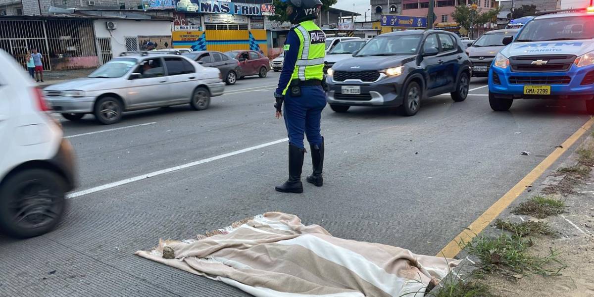Un comerciante informal muere atropellado en la autopista Narcisa de Jesús, en Guayaquil