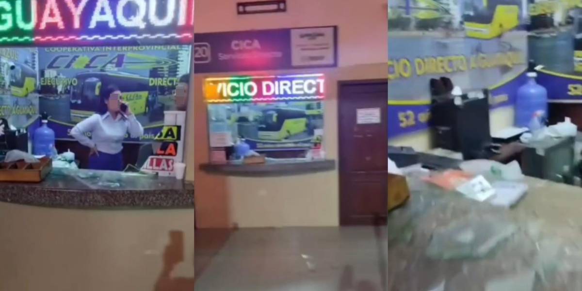 Robo y balacera en la terminal de Santa Elena: sujetos asaltaron dos cooperativas de transporte