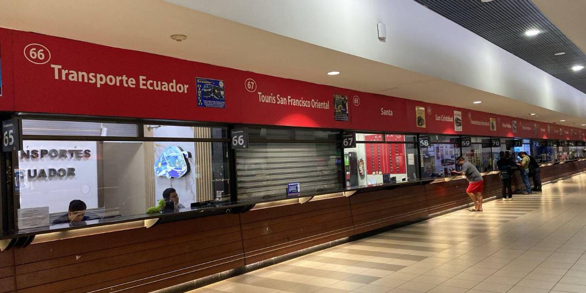 La terminal de Guayaquil registra baja demanda de pasajes por temor a protestas
