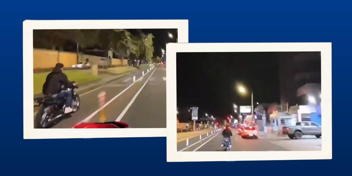 Video captó persecución policial a un motociclista que intentó huir por la ciclovía en Quito