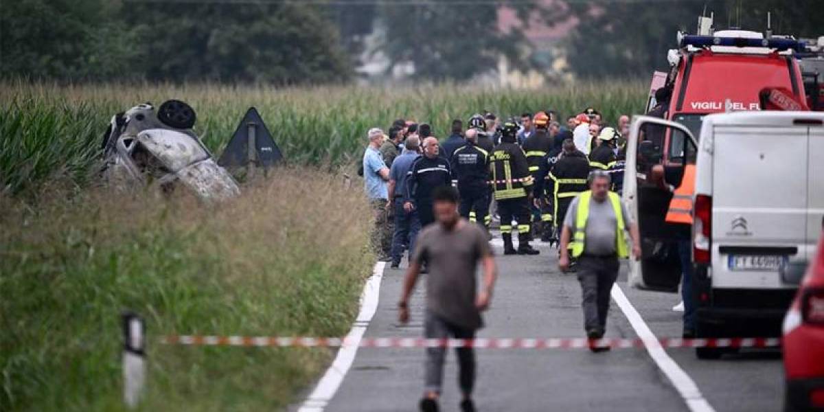 Muere una niña de cinco años cuando un avión militar se estrelló en Torino, Italia